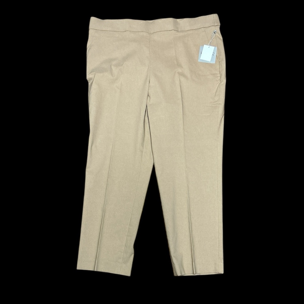Kasper Hazelwood Pull-On Cropped Pant, Stretch Twill. Size XL